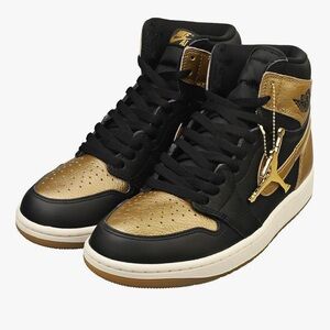Never-Worn Kids Nike Air Jordan Black and Gold Sneakers